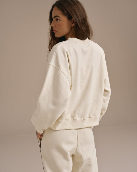 Loose Fit Sweatshirt - Marshmallow White