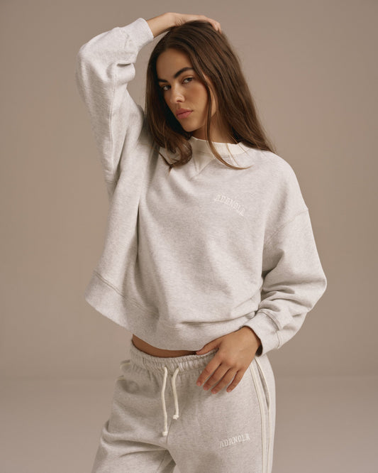 Loose Fit Sweatshirt - Light Grey Melange