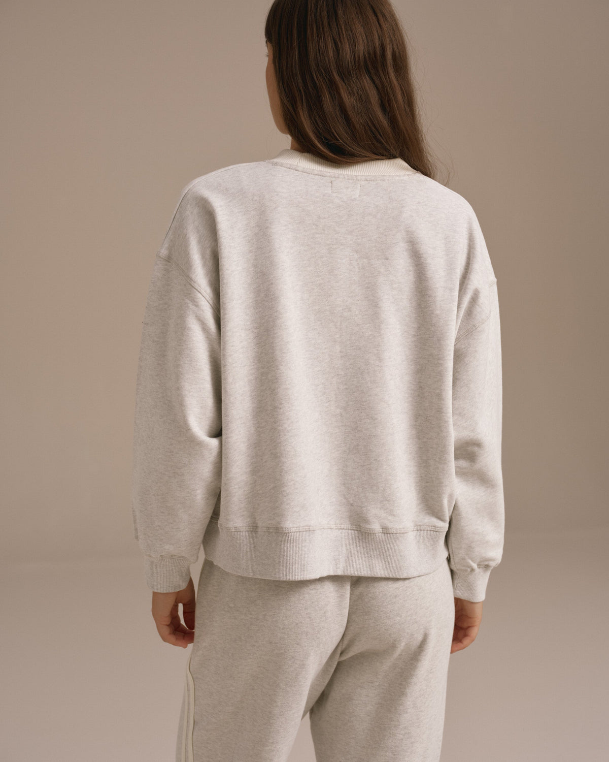 Loose Fit Sweatshirt - Light Grey Melange