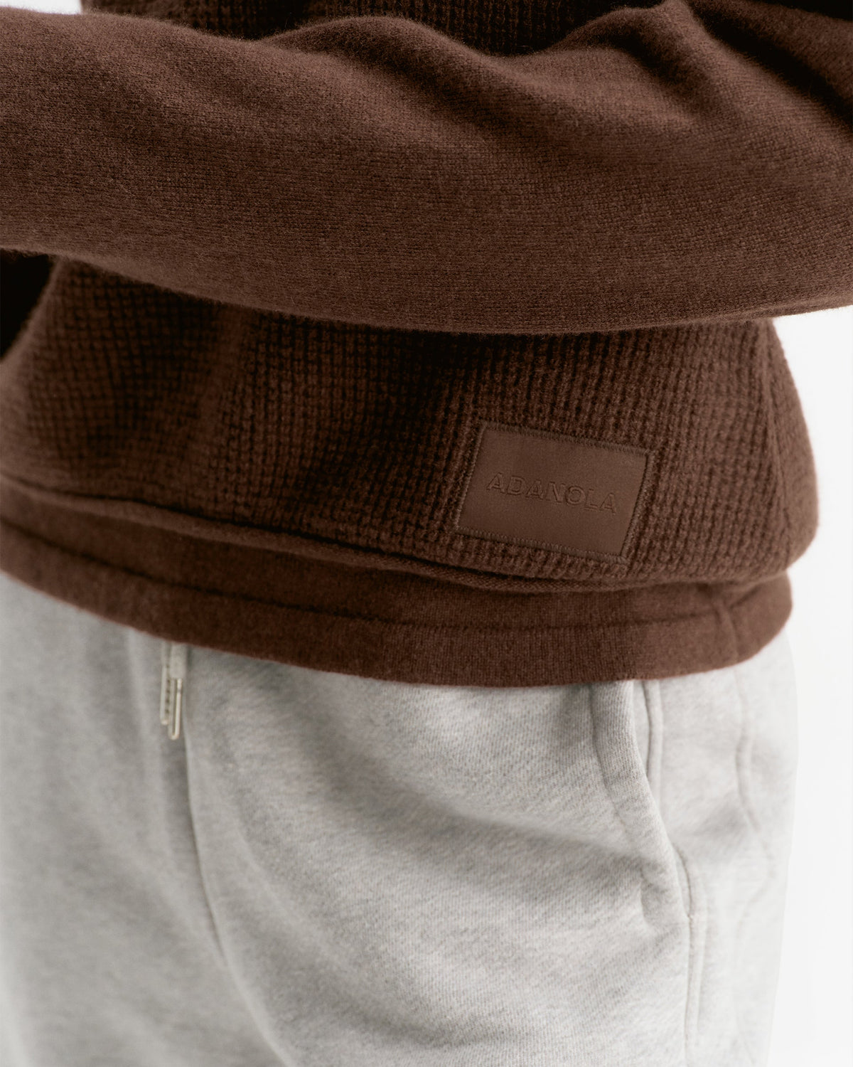 Double Layered Cashmere Blend Top - Chocolate Brown