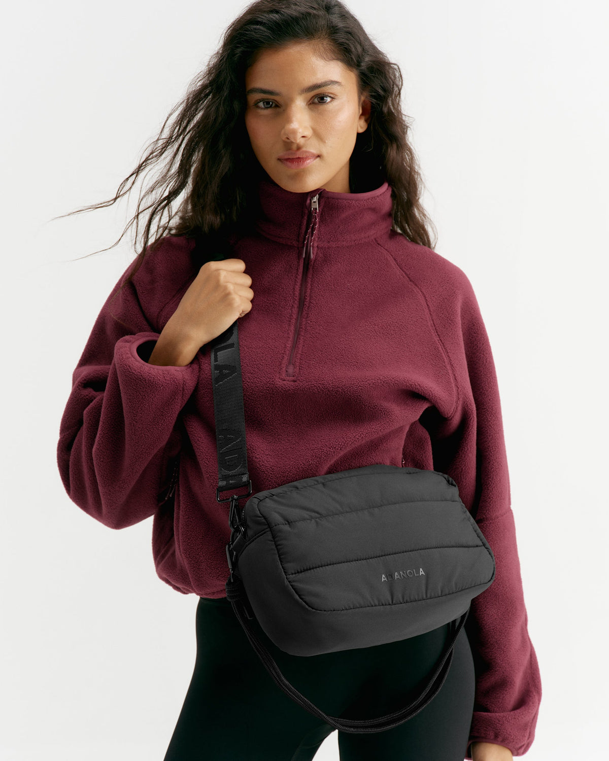 Branded Multi-Strap Bag - Black