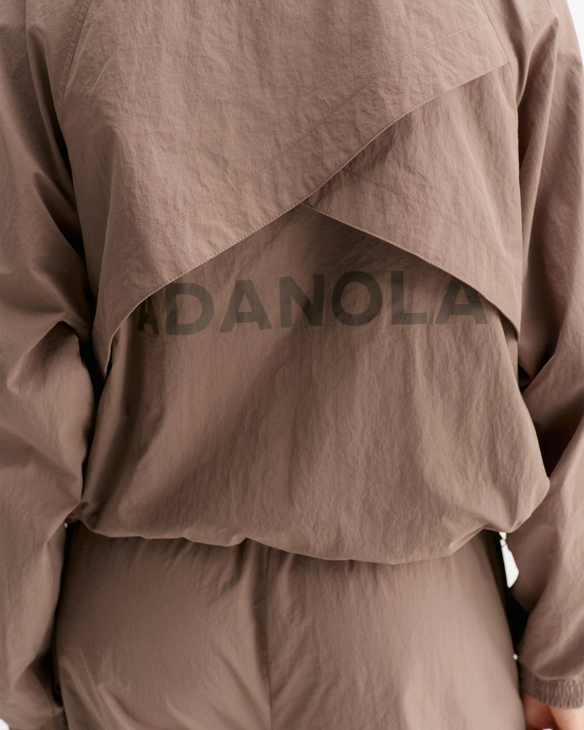 Raglan Storm Flap Track Jacket - Mink Brown