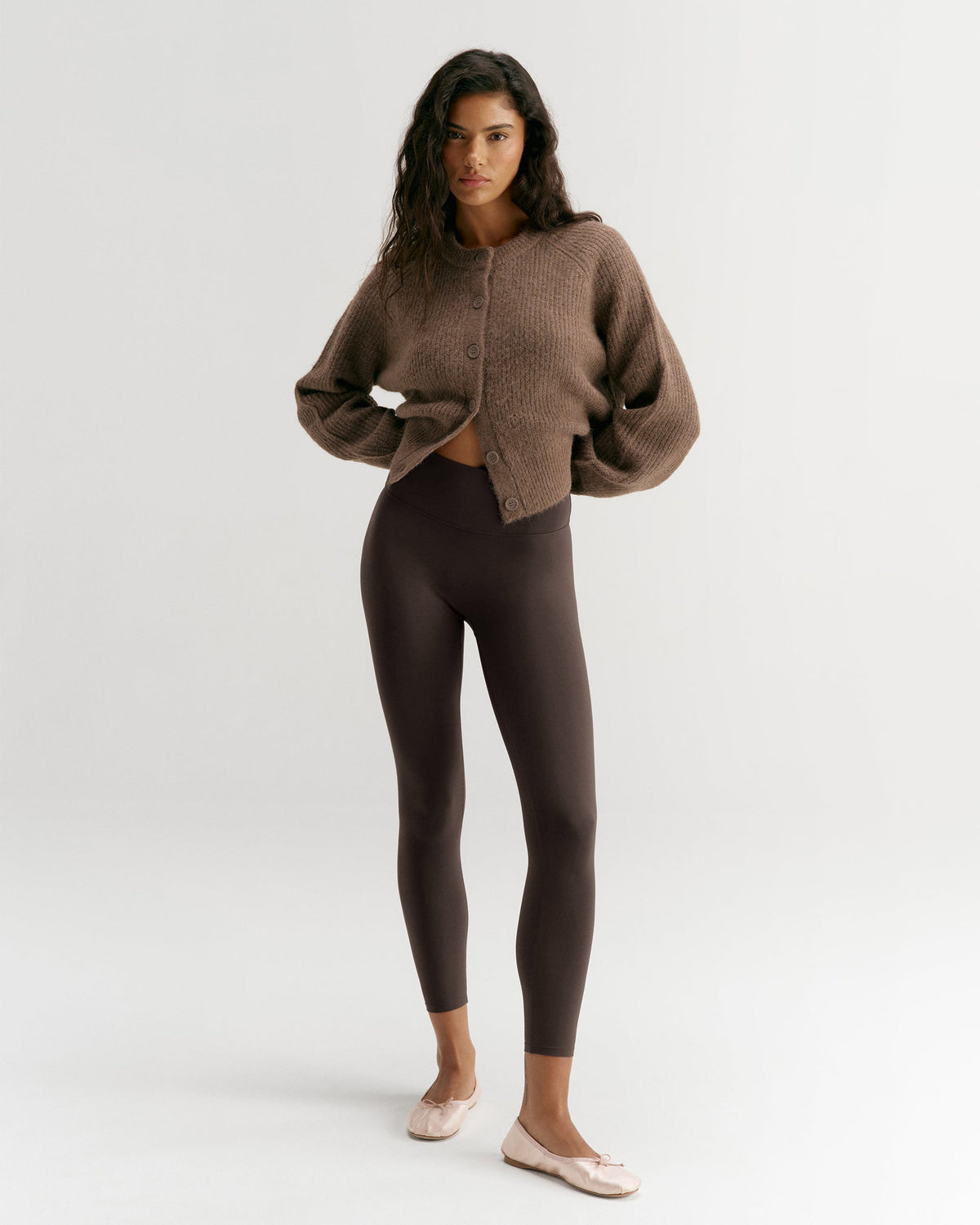 Knit Button Up Cardigan - Walnut Brown