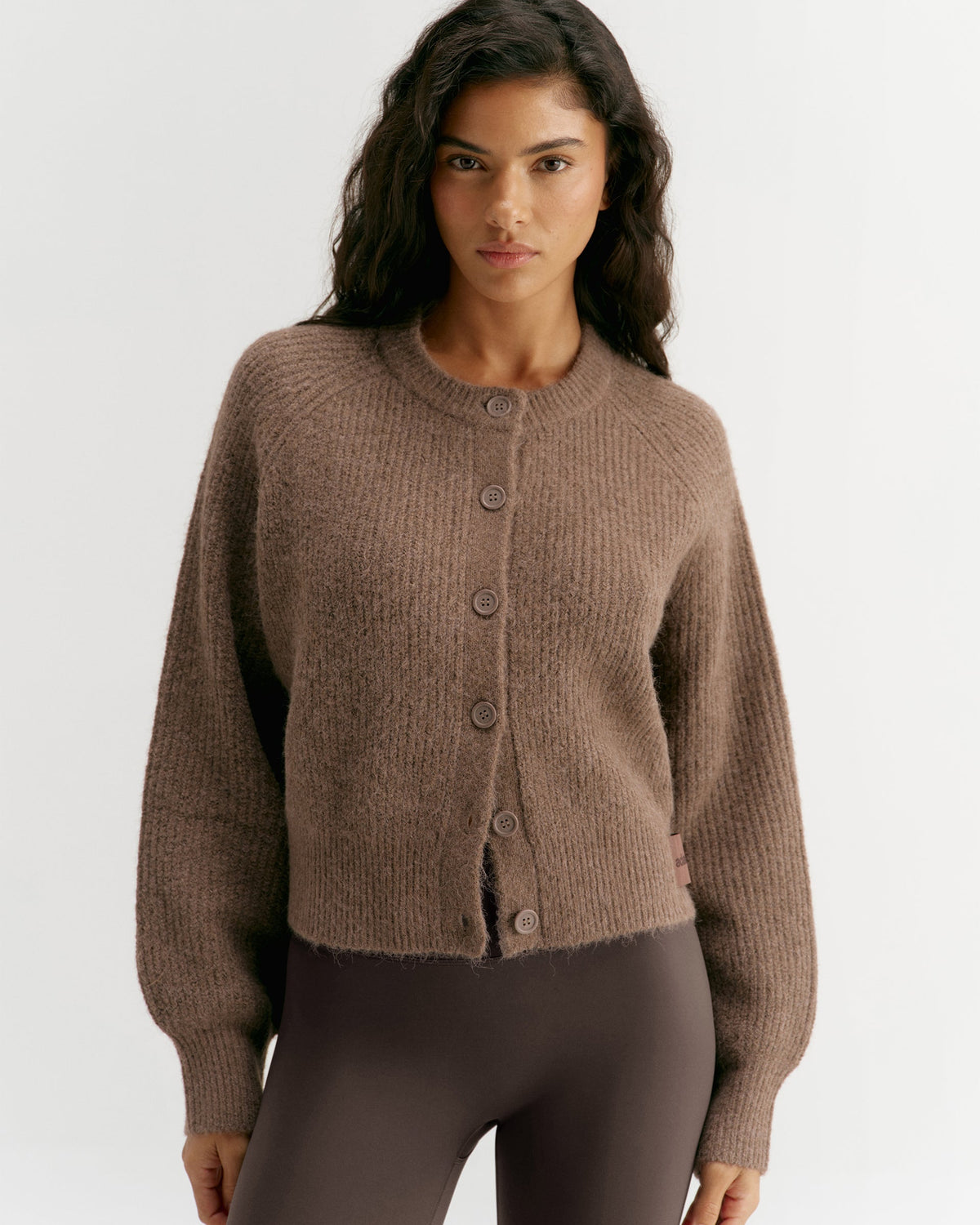 Knit Button Up Cardigan - Walnut Brown
