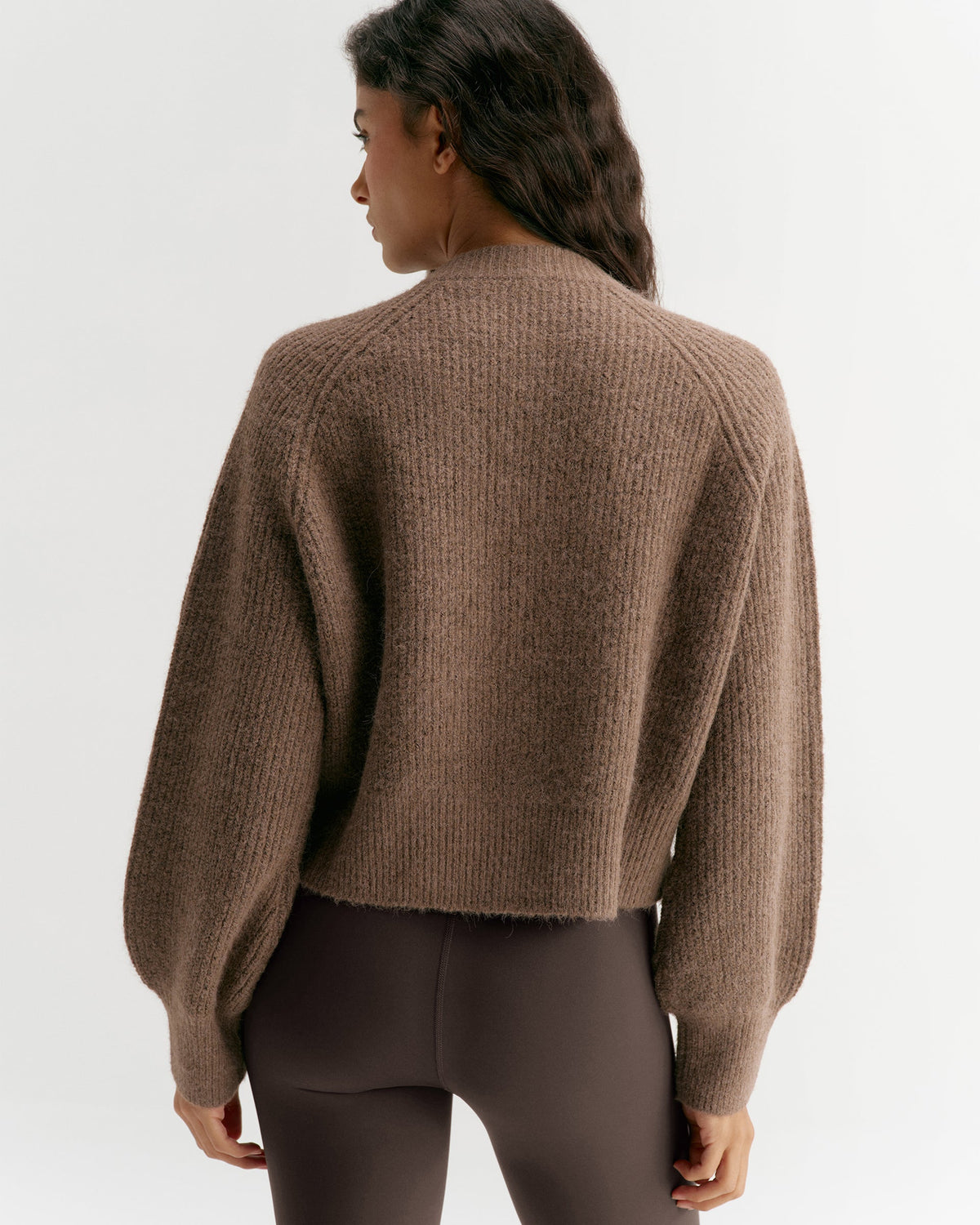 Knit Button Up Cardigan - Walnut Brown