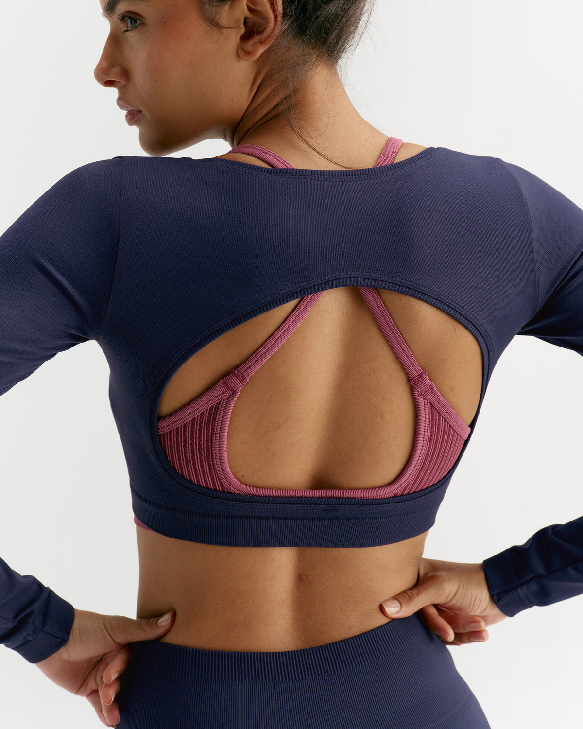 Classic Seamless Open Back Top - Navy Blue