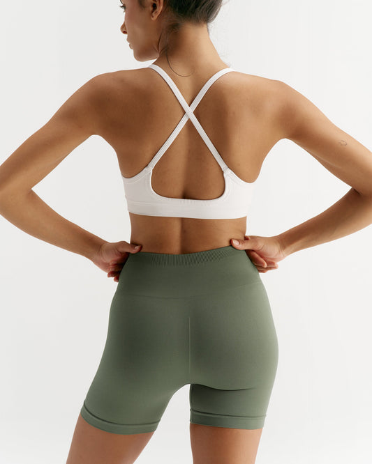 Classic Seamless Cross Back Bra - Warm White