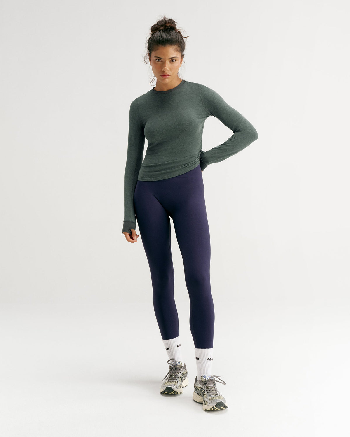 Modal Long Sleeve Technical Top - Sea Green