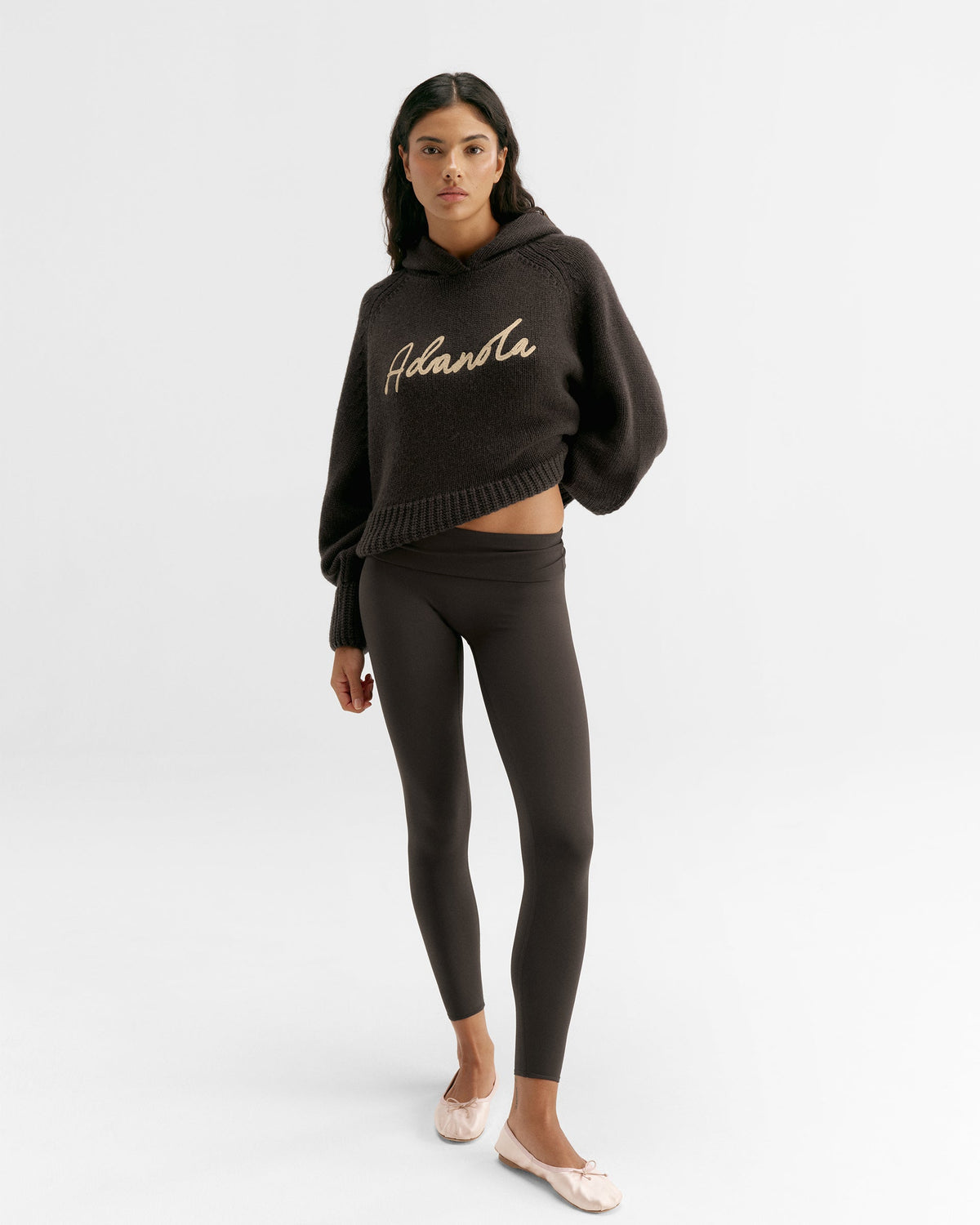 Chunky Knit Hoodie - Coffee Bean