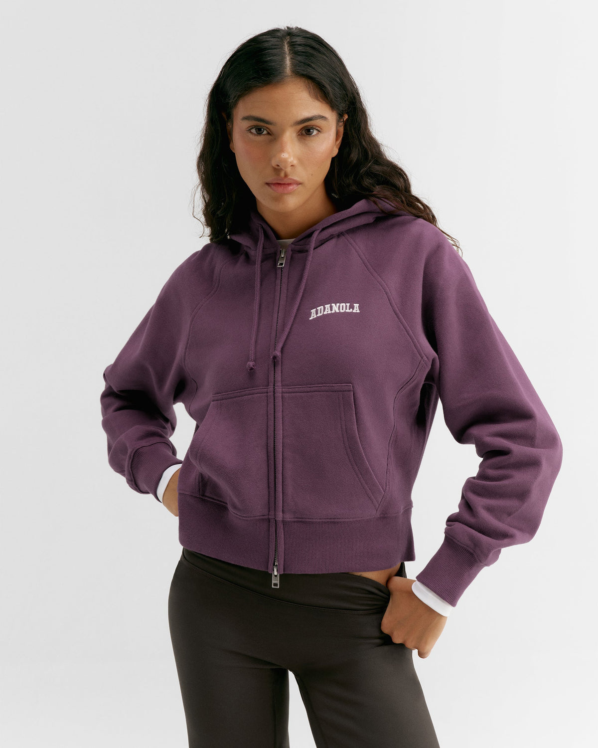 Zip Through Hoodie - Elderberry Purple