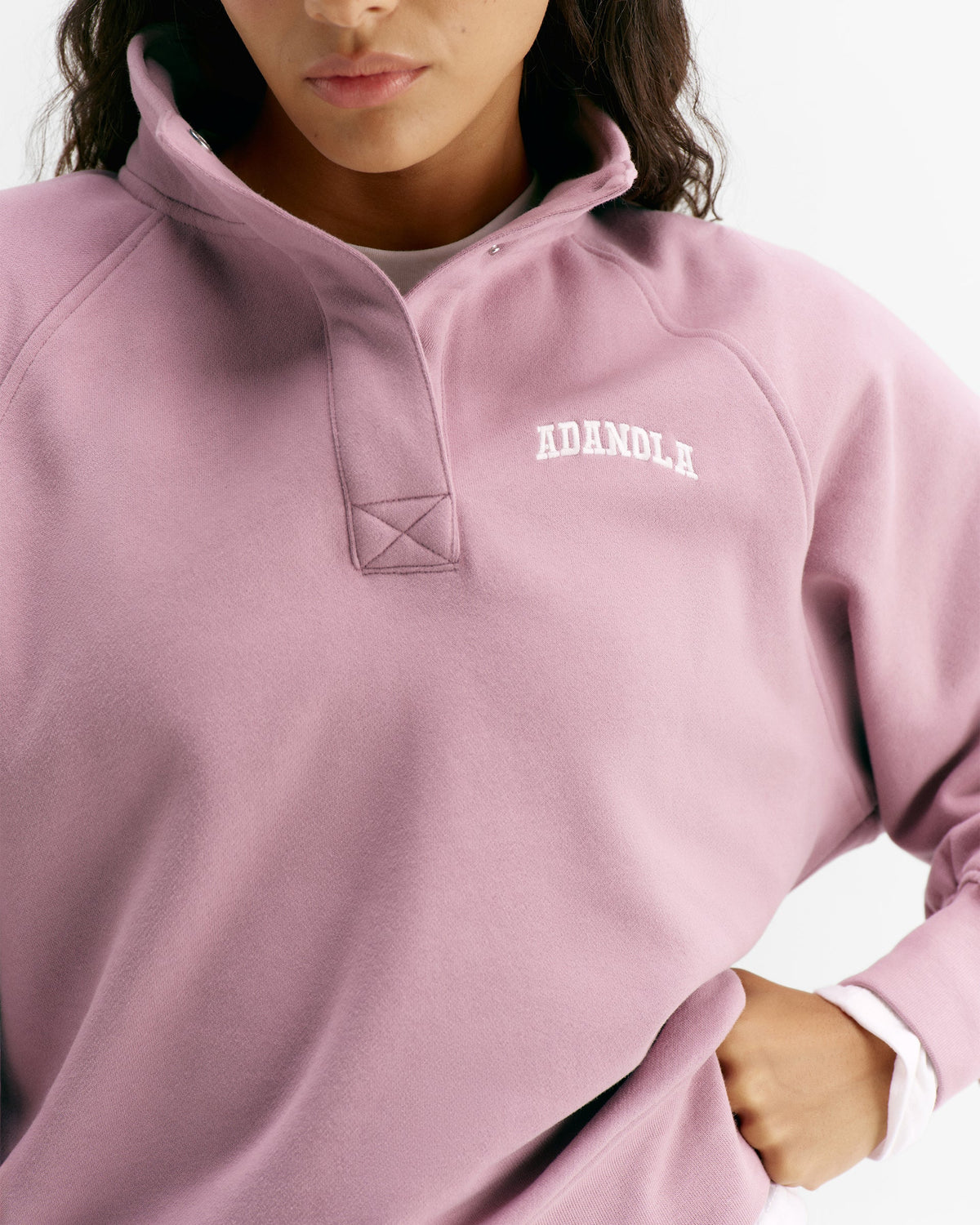 Henley Sweatshirt - Dusty Mauve