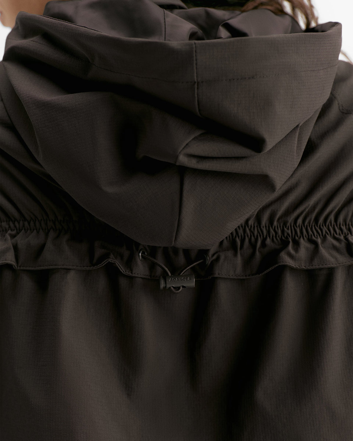 Ruched Detail Zip Up Jacket - Coffee Bean