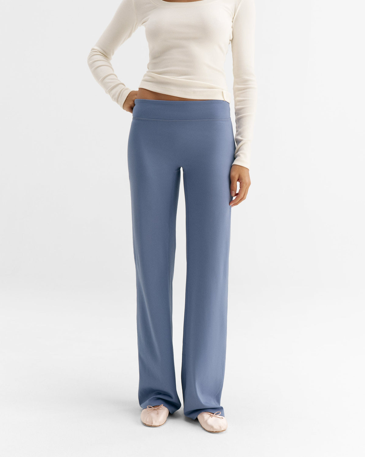 Low Rise Yoga Pants - Denim Blue