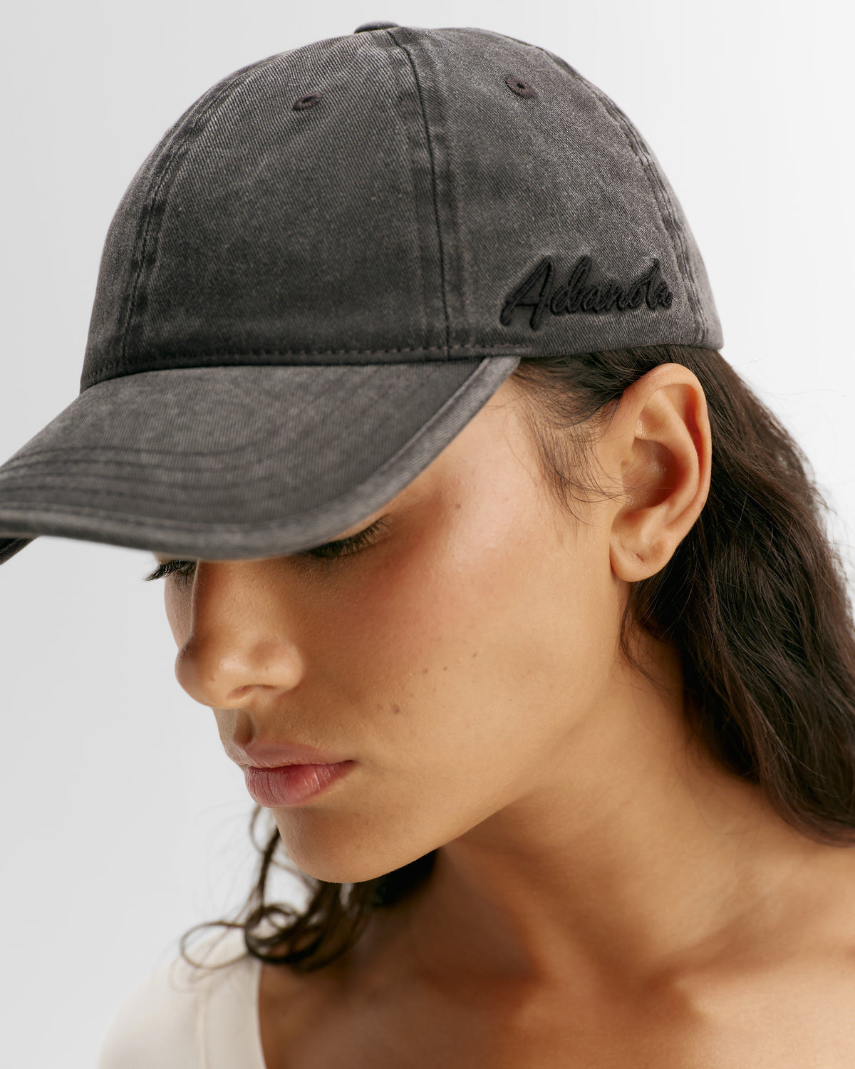 Adanola Script Washed Cap - Graphite Grey