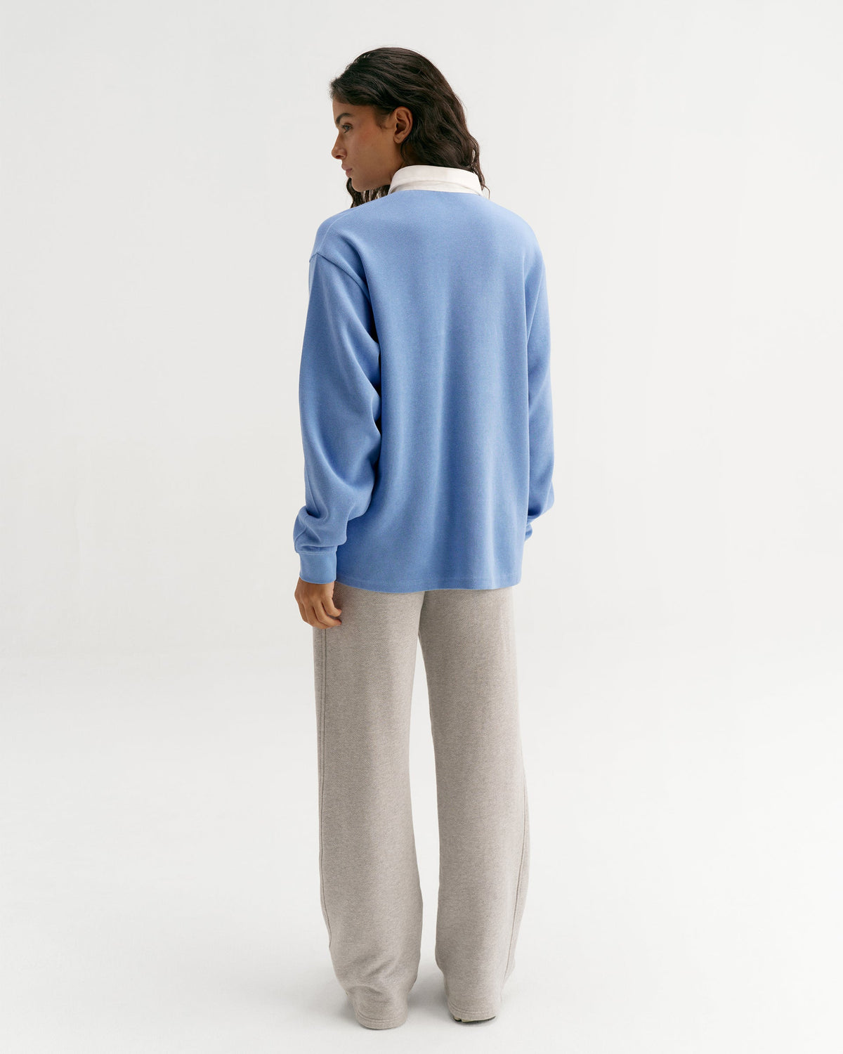 Oversized Rugby Top - Blossom Blue