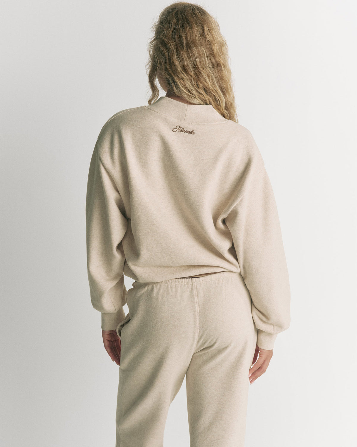 Studio V-Neck Relaxed Sweatshirt - Oatmeal Marl