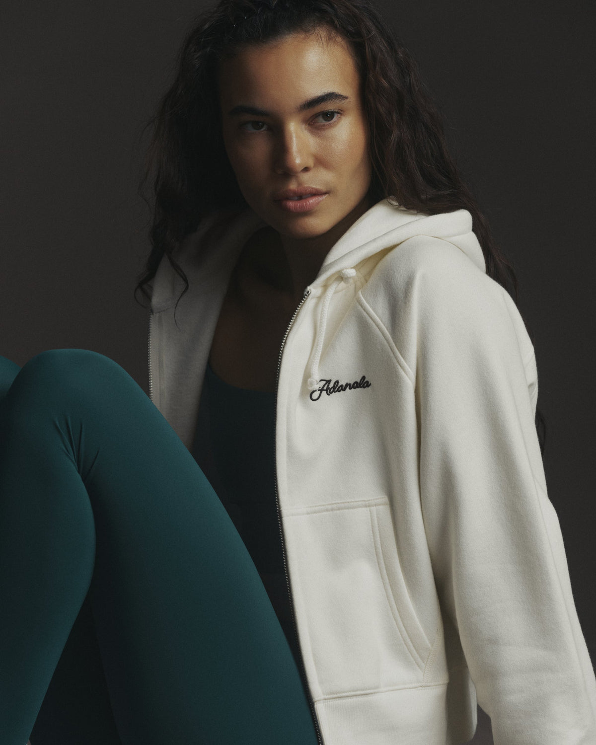 Studio Relaxed Zip Through Hoodie - Marshmallow White