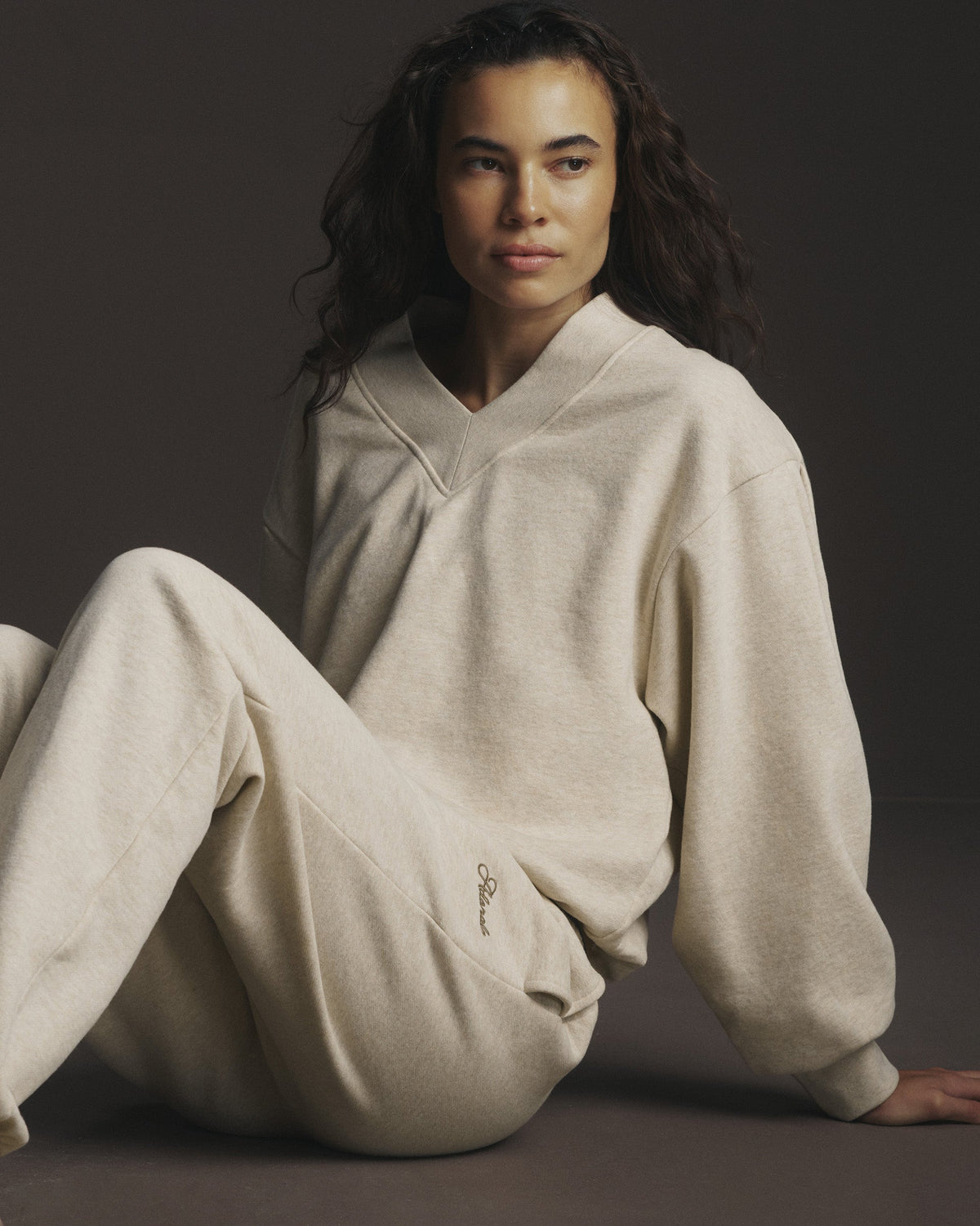 Studio Loose Fit Sweatpants - Oatmeal Marl