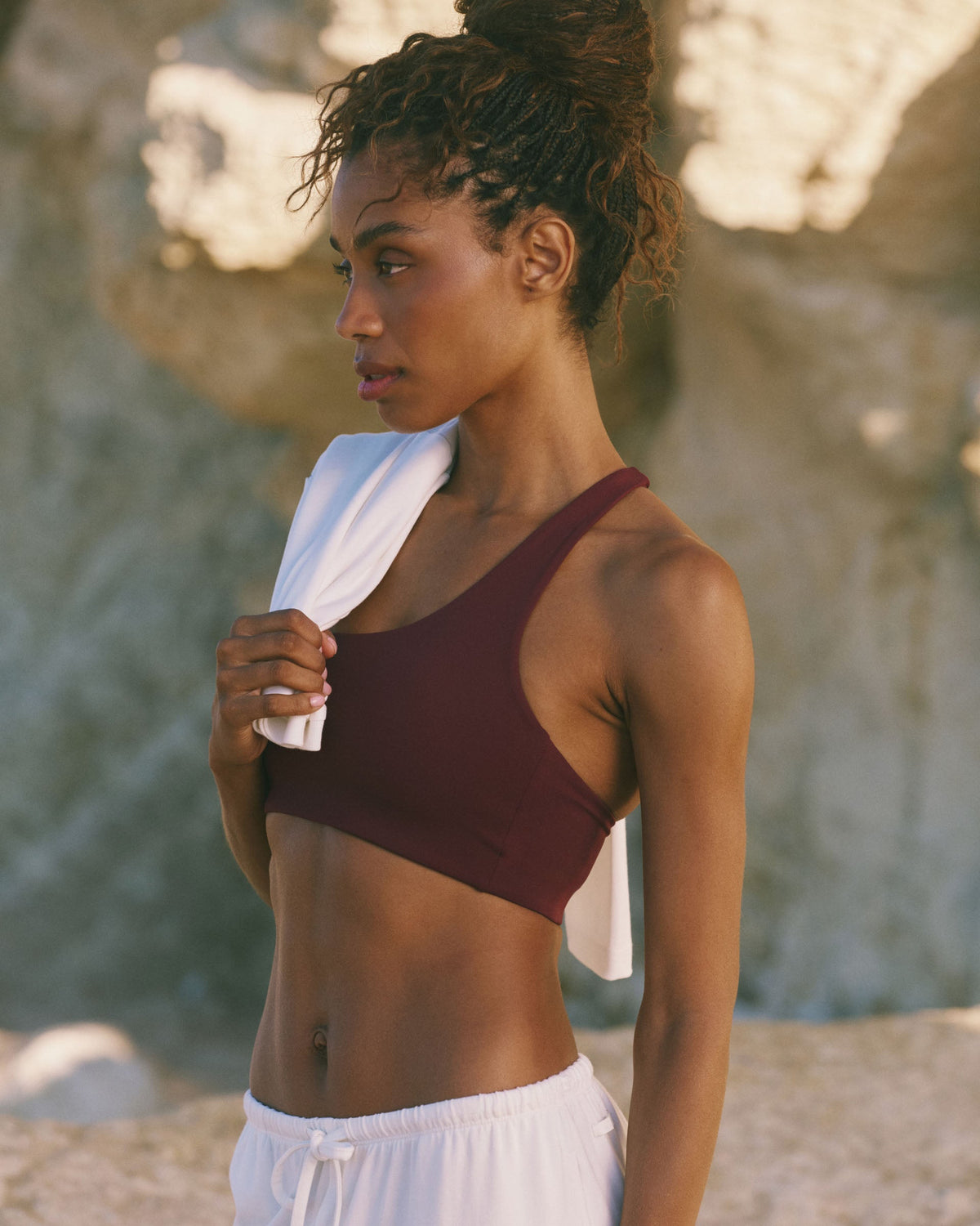 Ultimate Double Strap One Shoulder Bra - Damson