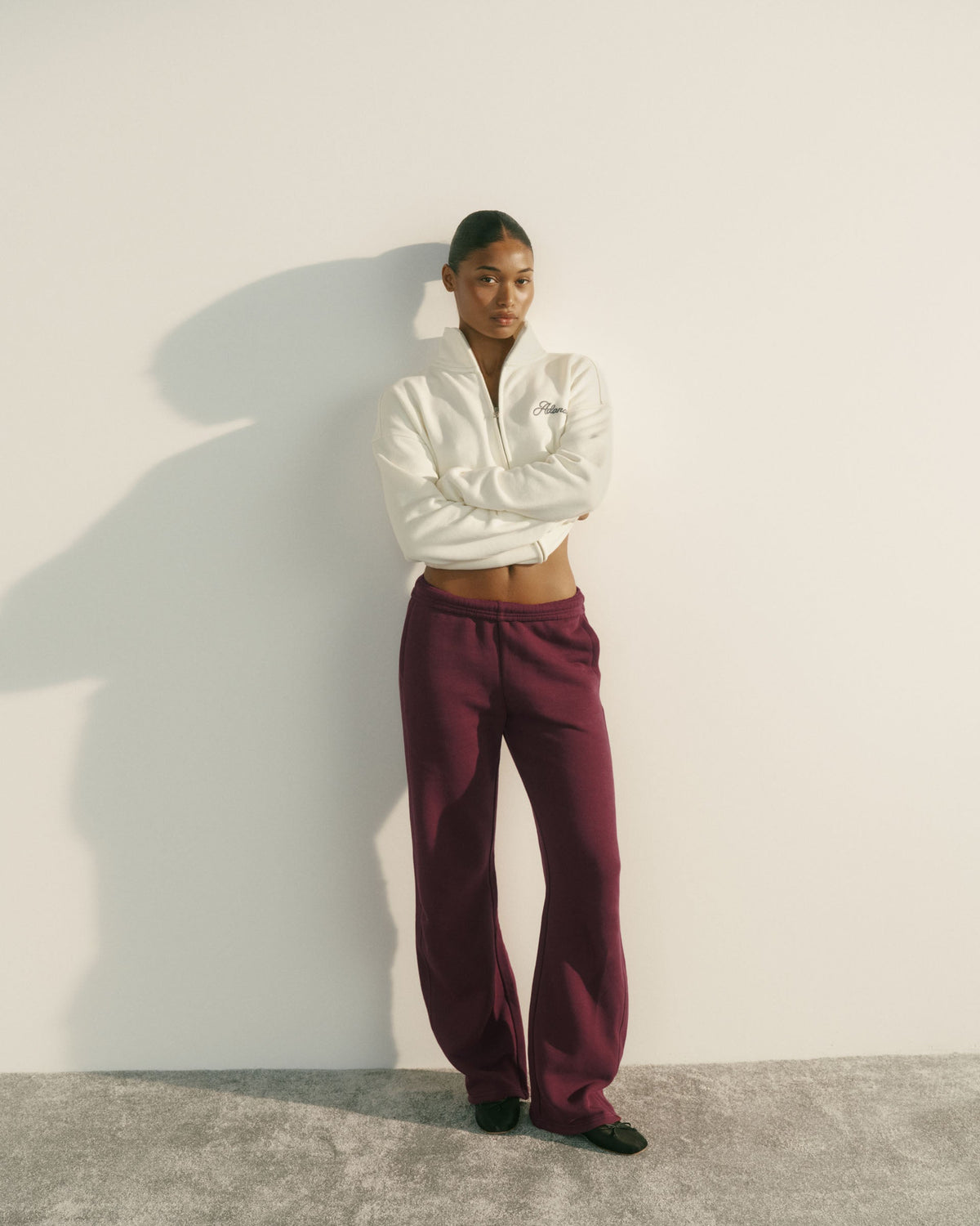 Classic Straight Leg Sweatpants - Damson