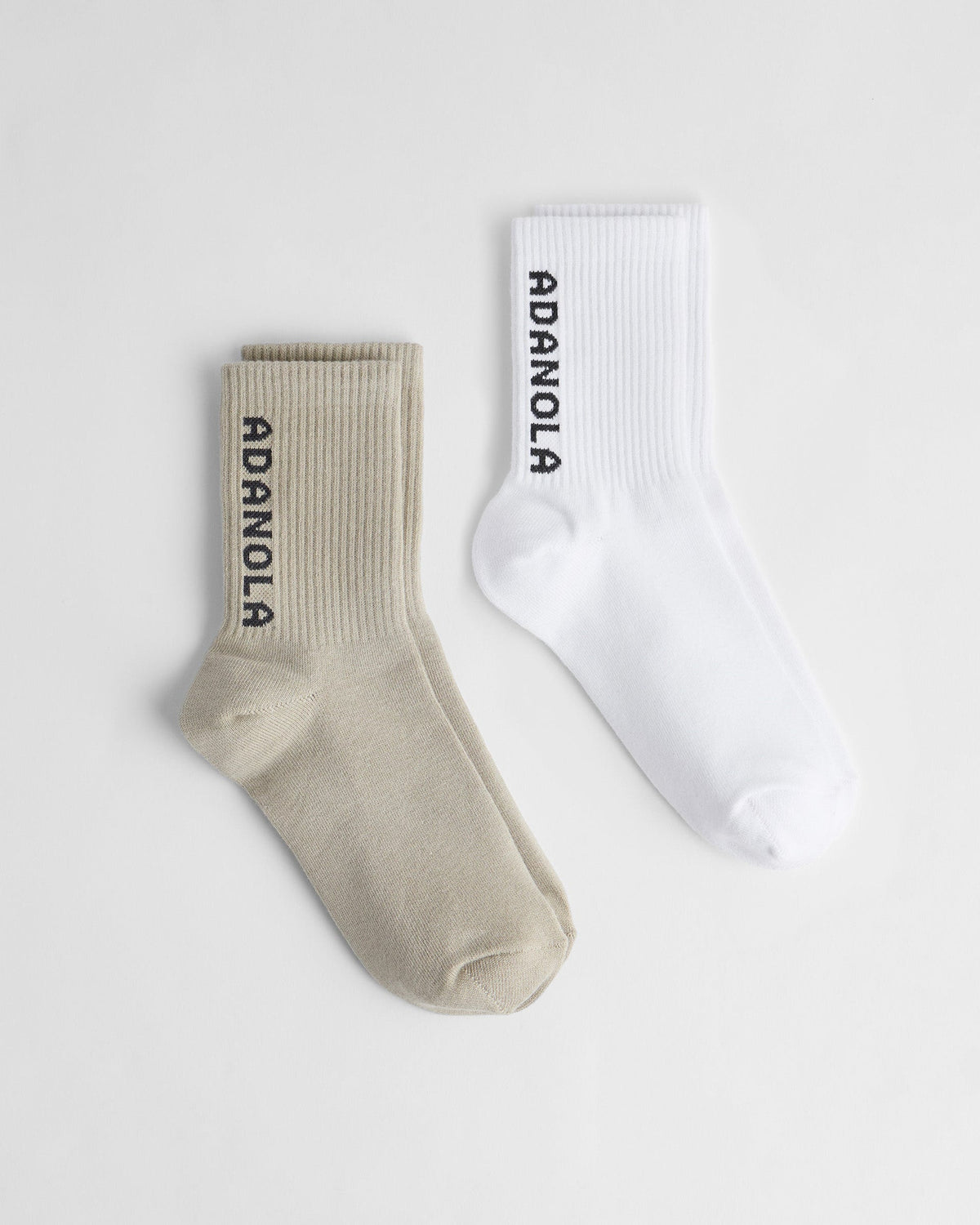 2 Pack Socks - White/Taupe