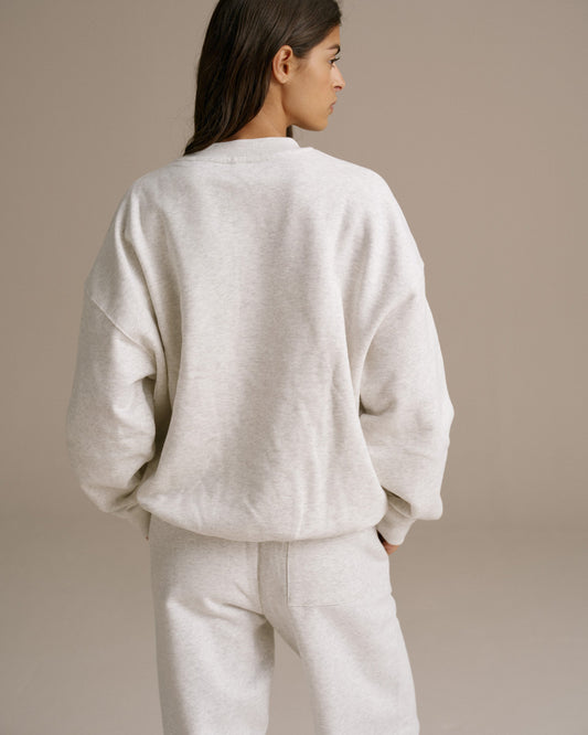 Oversized Sweatshirt-  Light Grey Melange