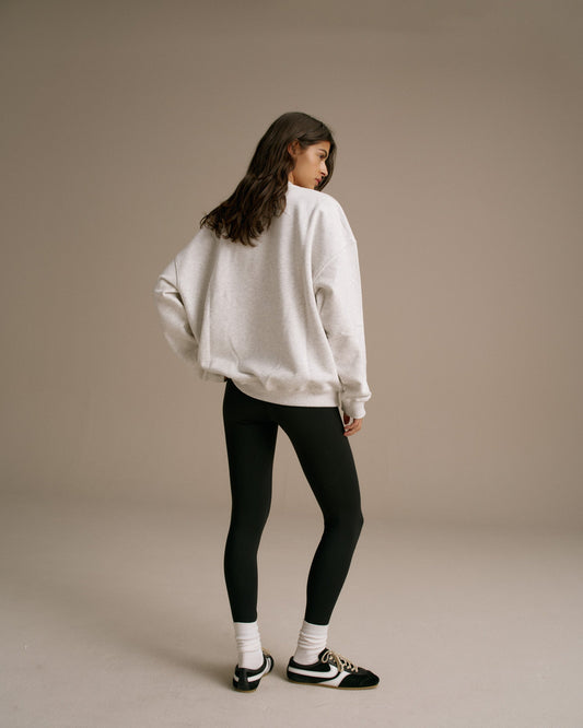 Oversized Sweatshirt - Light Grey Melange