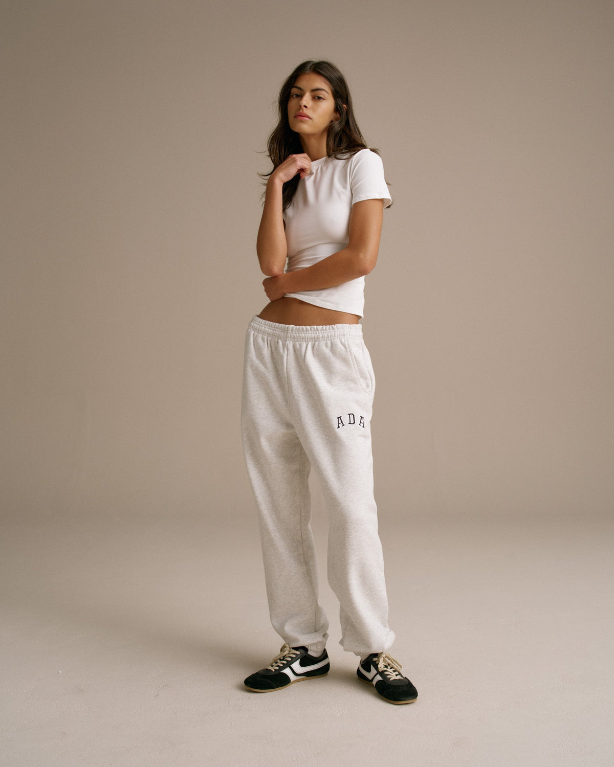 ADA Cuffed Sweatpants - Light Grey Melange