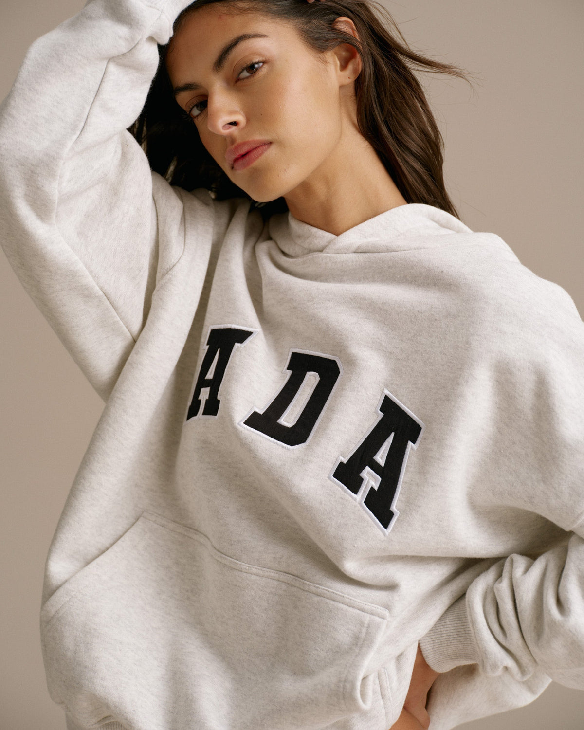 ADA Oversized Hoodie - Light Grey Melange