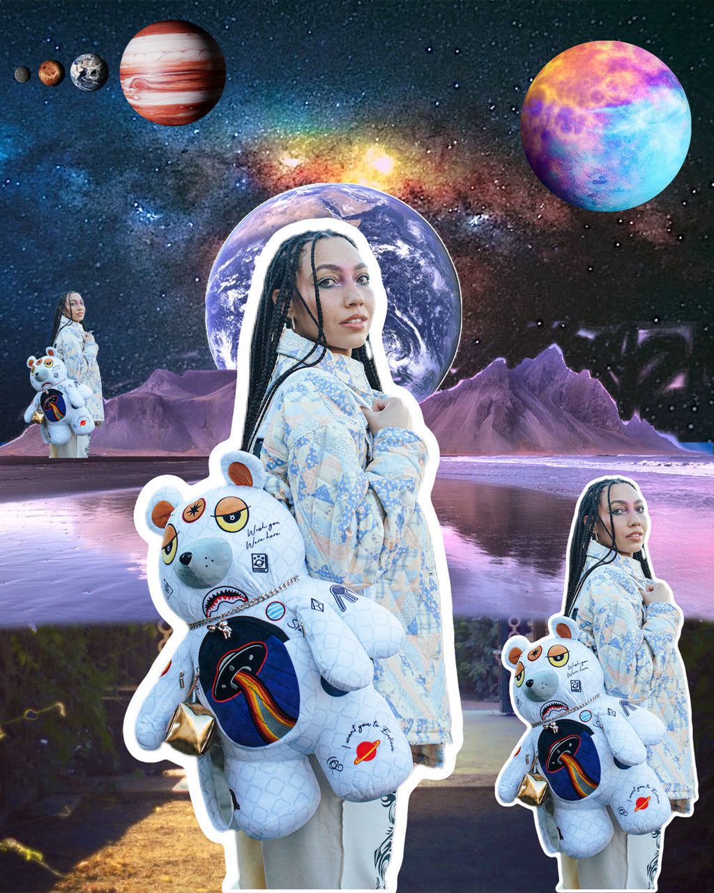 UFO SPACED OUT MONEYBEAR TEDDYBEAR BACKPACK