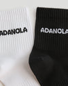 2 Pack Mid Length Socks - White/Black