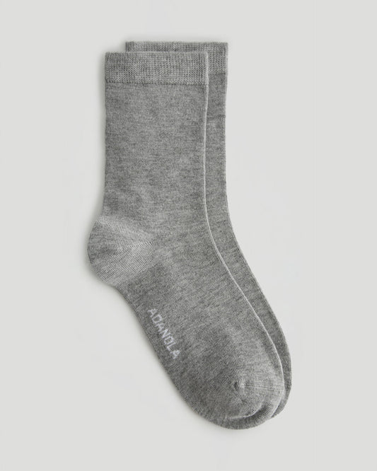 2 Pack Lightweight Socks - White/Grey Melange