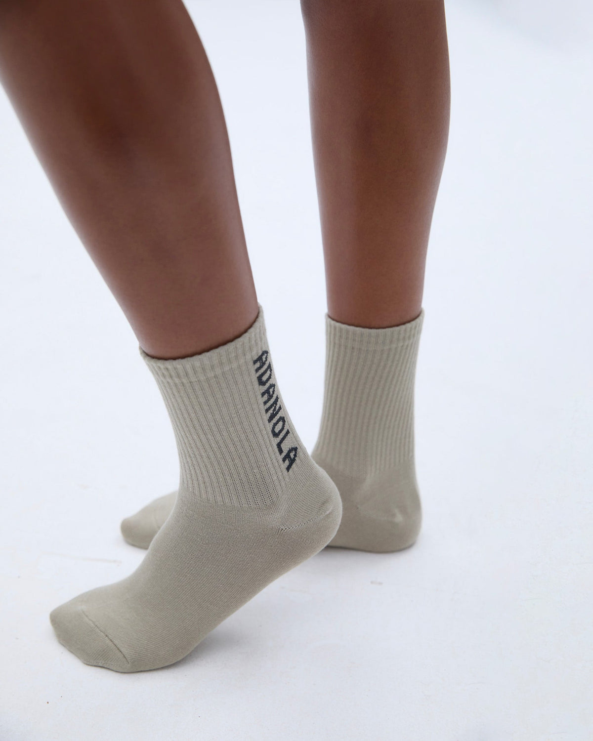 2 Pack Socks - White/Taupe