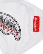 TRINITY DIAMOND SHARK (WHT) POLYESTER FACE MASK