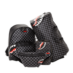 SHARKS IN PARIS (BLACK CHECKERED EDITION) TOILETRY AKA MONEY BAGS