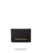 NOIR QUILT GOLD CHAIN SHARK CROSSOVER CLUTCH