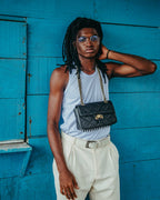 NOIR QUILT GOLD CHAIN SHARK HANDBAG