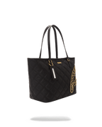 NOIR QUILT GOLD CHAIN SHARK TOTE
