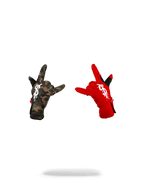LEFT RED / RIGHT CAMO MONEY DRIPS GLOVES