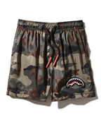 KIDS CAMO CHECKERED SWIM TRUNKS