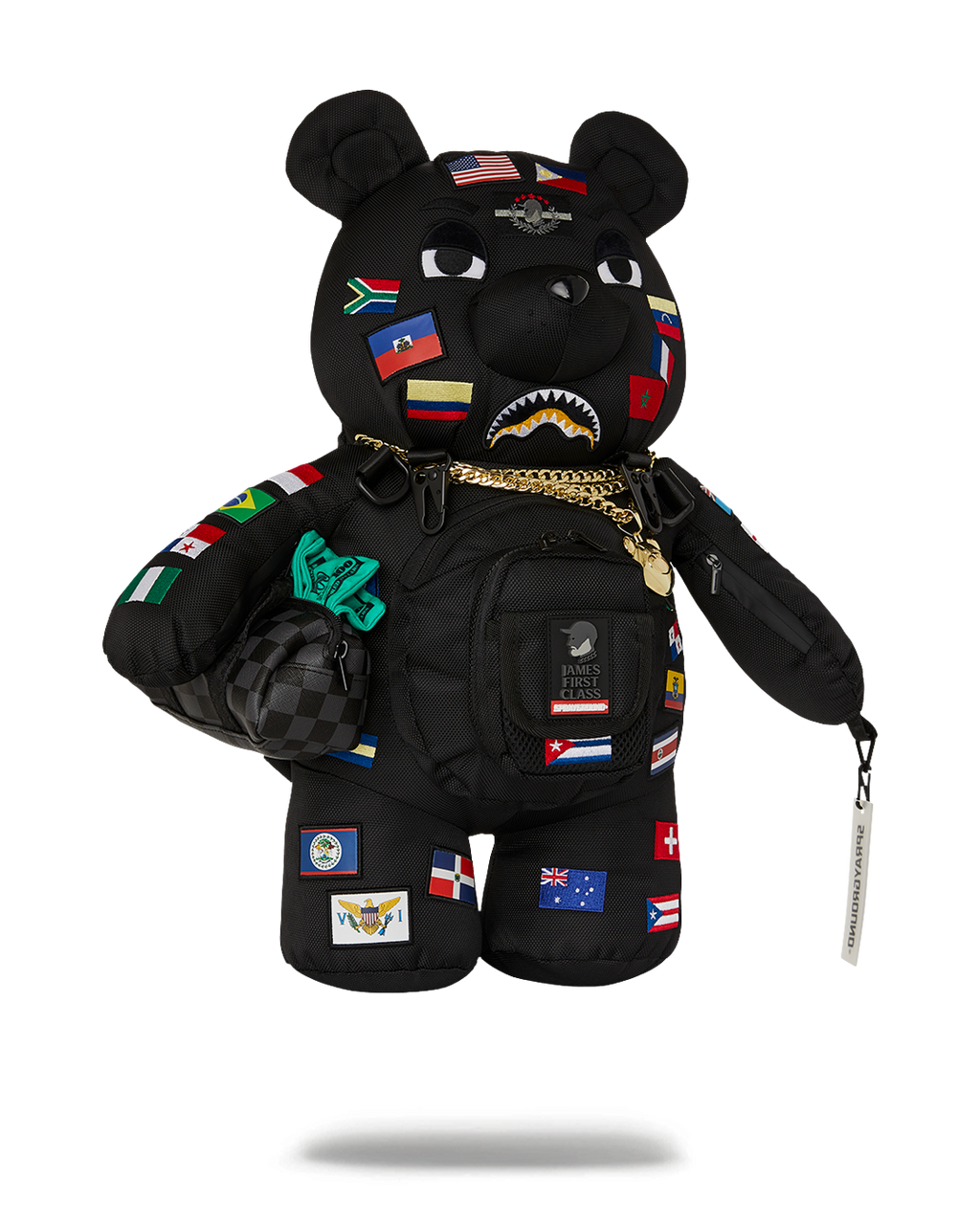 JAMES FIRST CLASS GLOBAL FLAGS MONEYBEAR BACKPACK