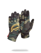 GOLD STENCIL CAMO GLOVES