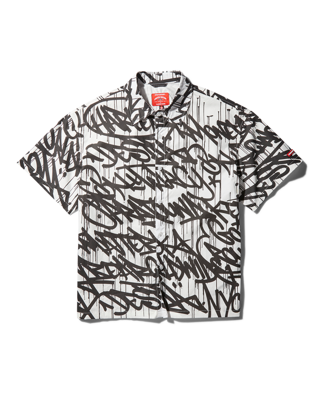 GRAFFITI SHORT SLEEVE BUTTON FRONT SHIRT