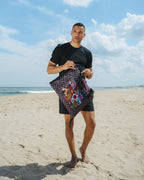 GLOBAL MOGUL UNLIMITED MILES PACKABLE BEACH MAT BLANKET WATER RESISTANT CONVERTIBLE TOTE
