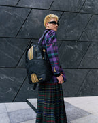 GOLD AND BLACK RACING STRIPES BACKPACK