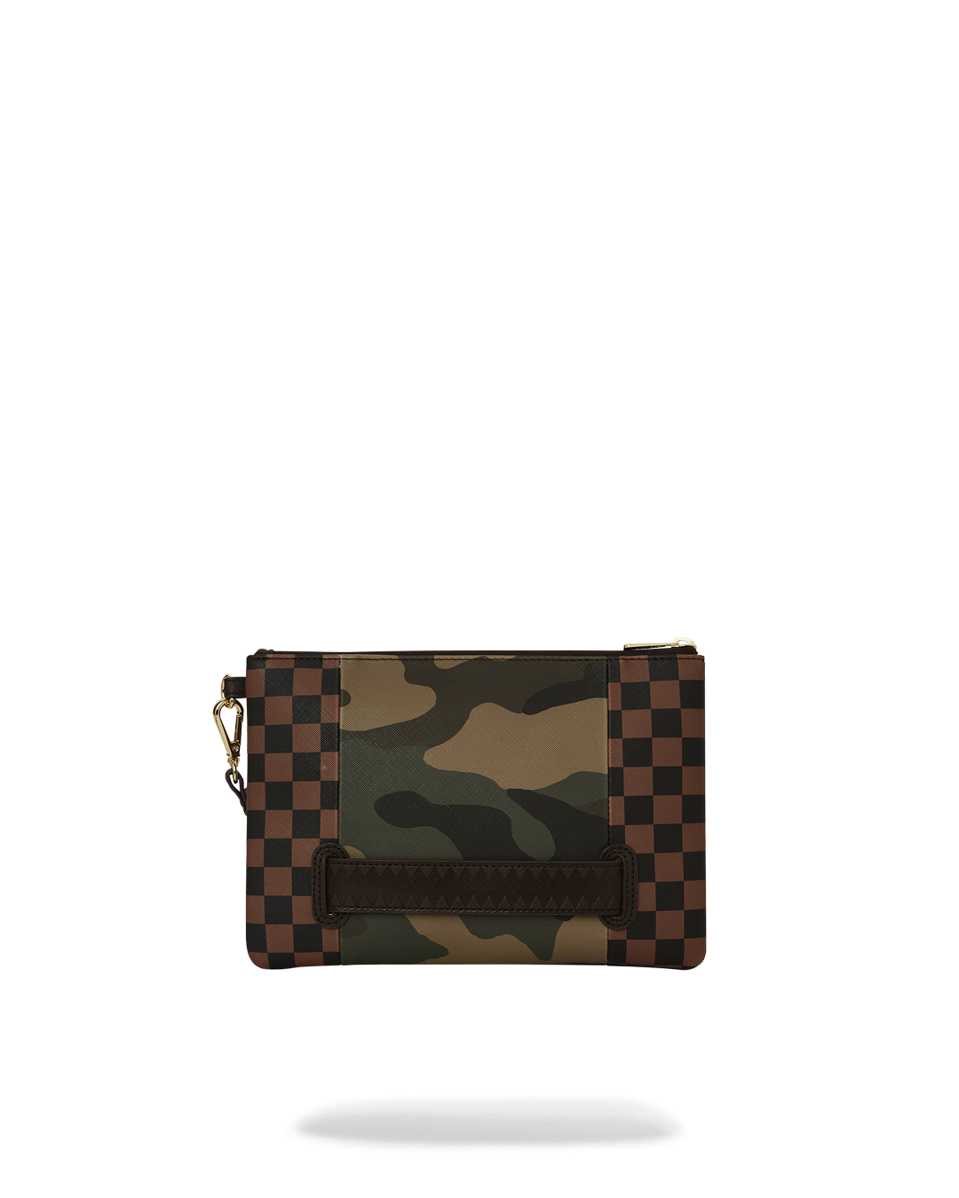 EXTERIOR GOLD ZIP POCKET SHARKS IN PARIS CROSSOVER CLUTCH