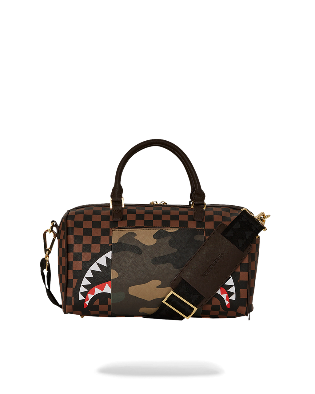 EXTERIOR GOLD ZIP POCKET SHARKS IN PARIS MINI DUFFLE