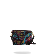 EMBROIDERED DRAGONS CROSSOVER CLUTCH