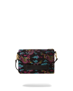 EMBROIDERED DRAGONS CROSSOVER CLUTCH