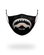 BITE ME SHARK (BLK) POLYESTER FACE MASK